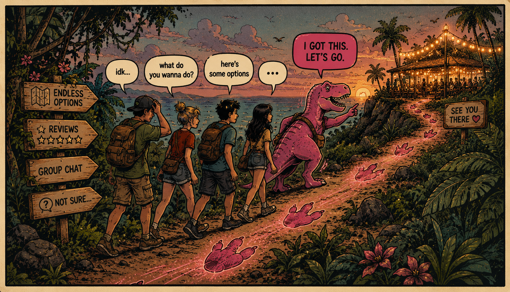 Group chat indecision comic
