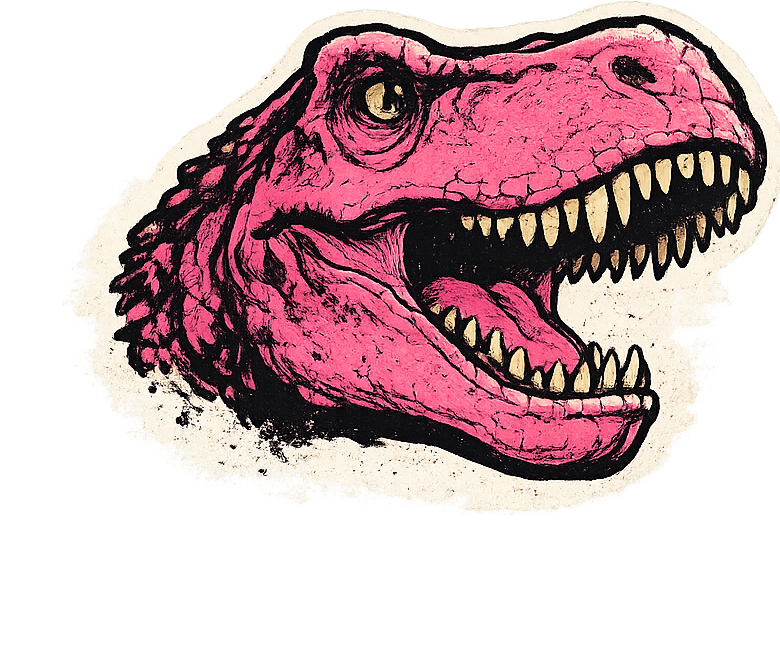 Rex, a pink dinosaur